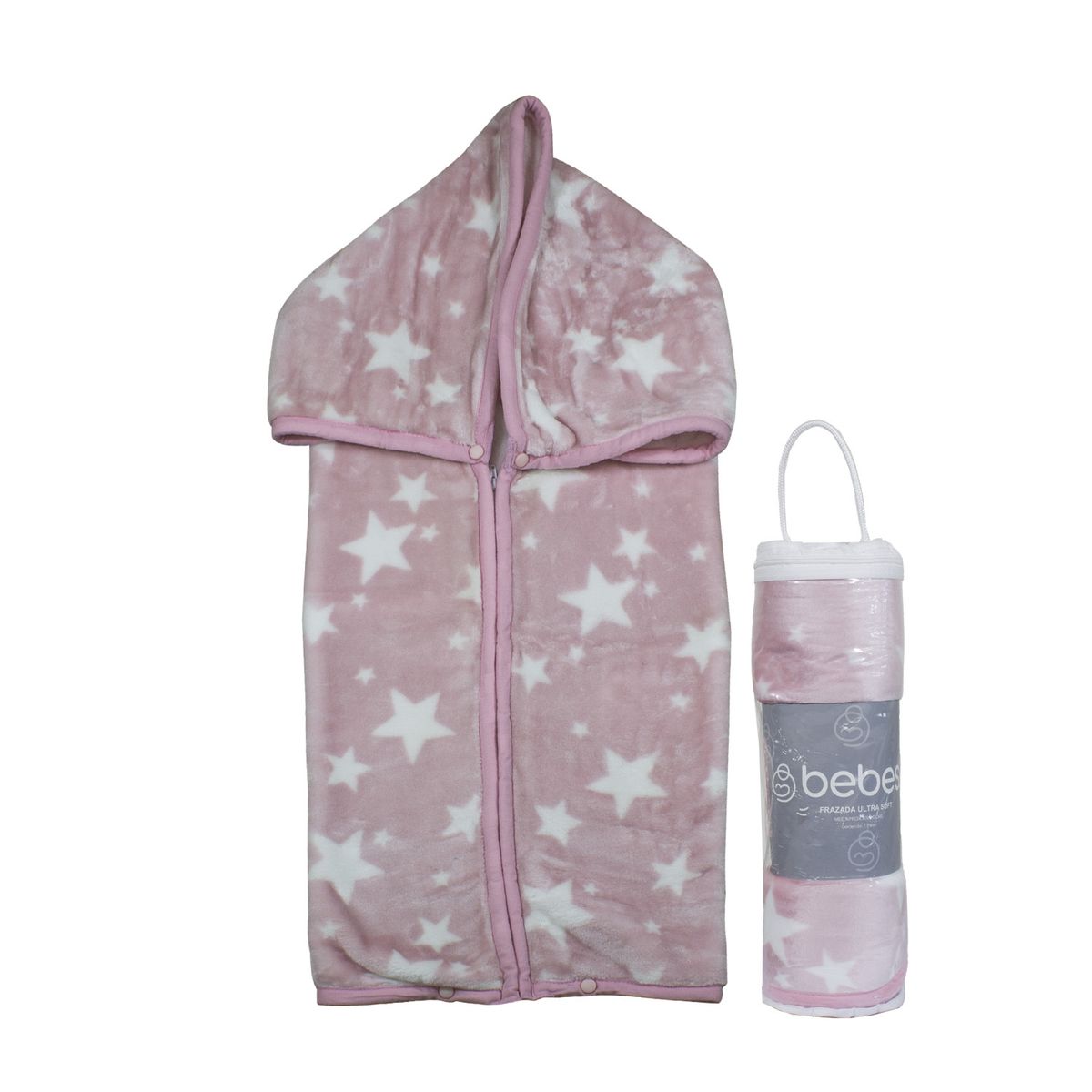 BEBESIT - Saco con Broche Ultra Soft Estrella 80x110cm Rosado Bebesit