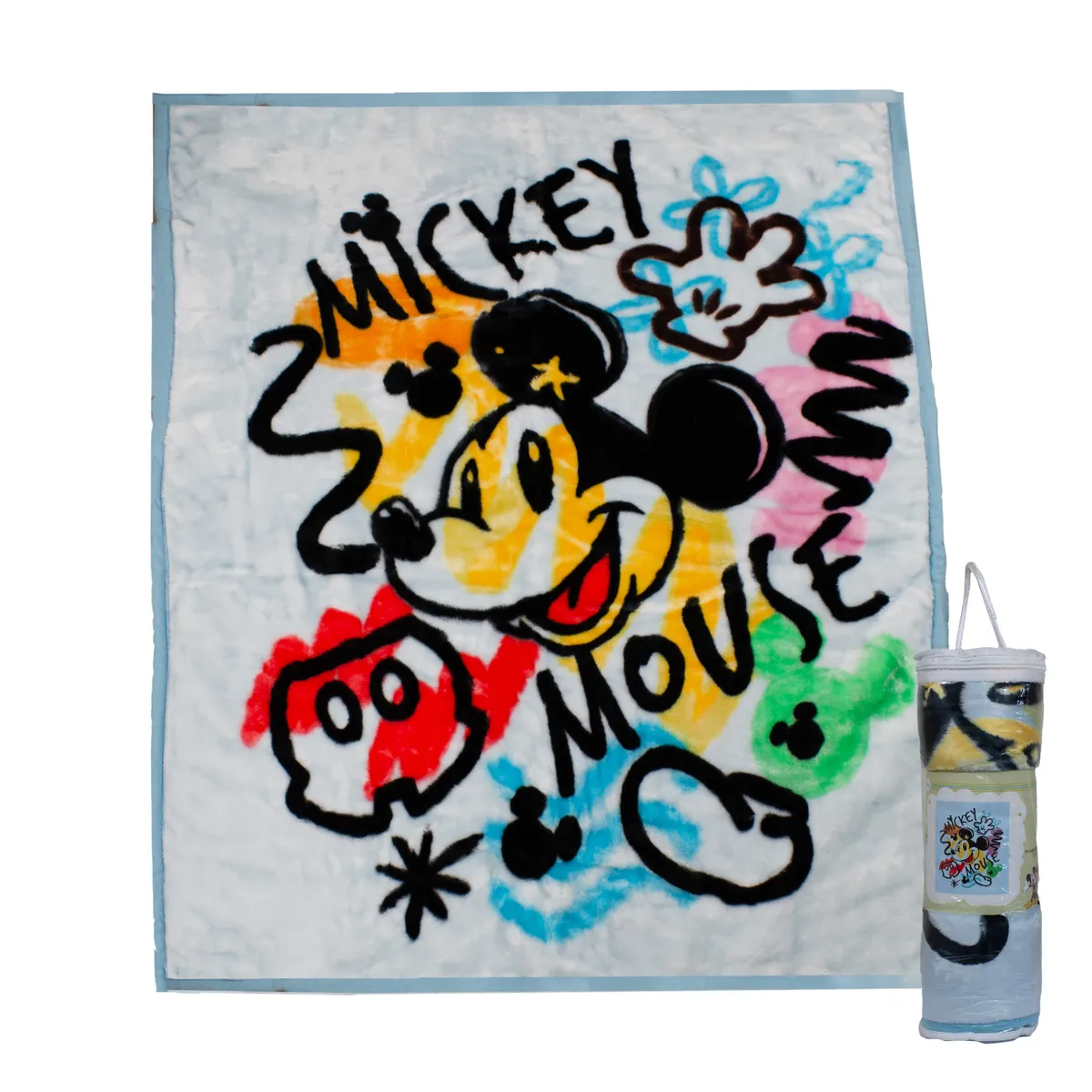 DISNEY - Frazada Ultra Soft Mickey Mouse 80x110cm Celeste Disney