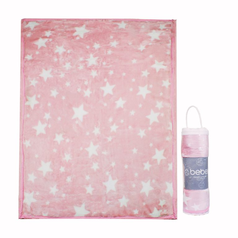 Frazada Ultra Soft Estrella 80x110cm Rosado