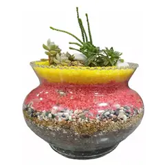 GENERICO - Florero curvas de Vidrio 14X20 cm