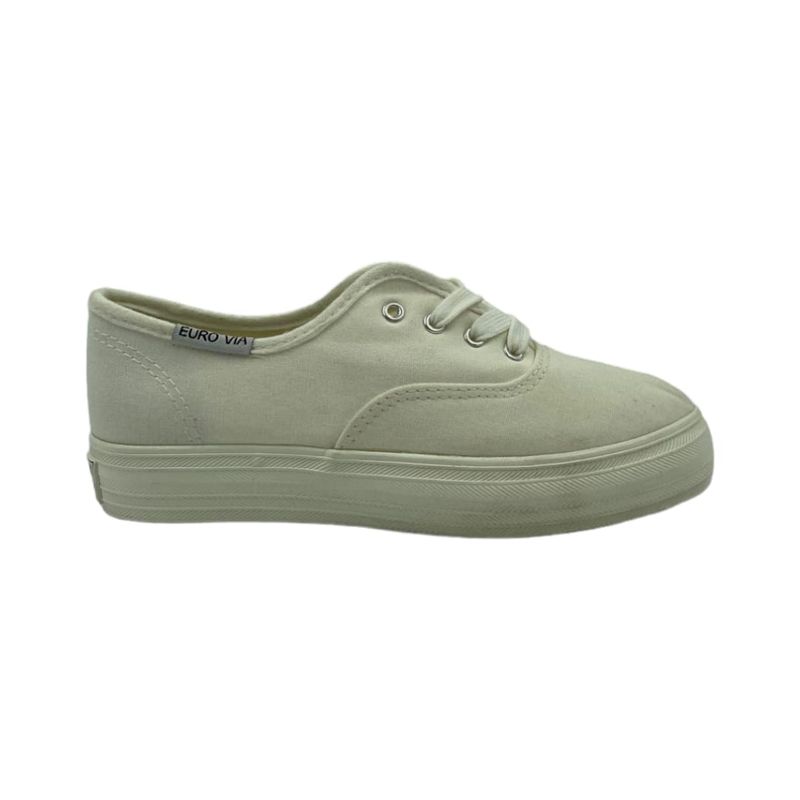 HERIEL - Zapatilla Blanca Textil Mujer.