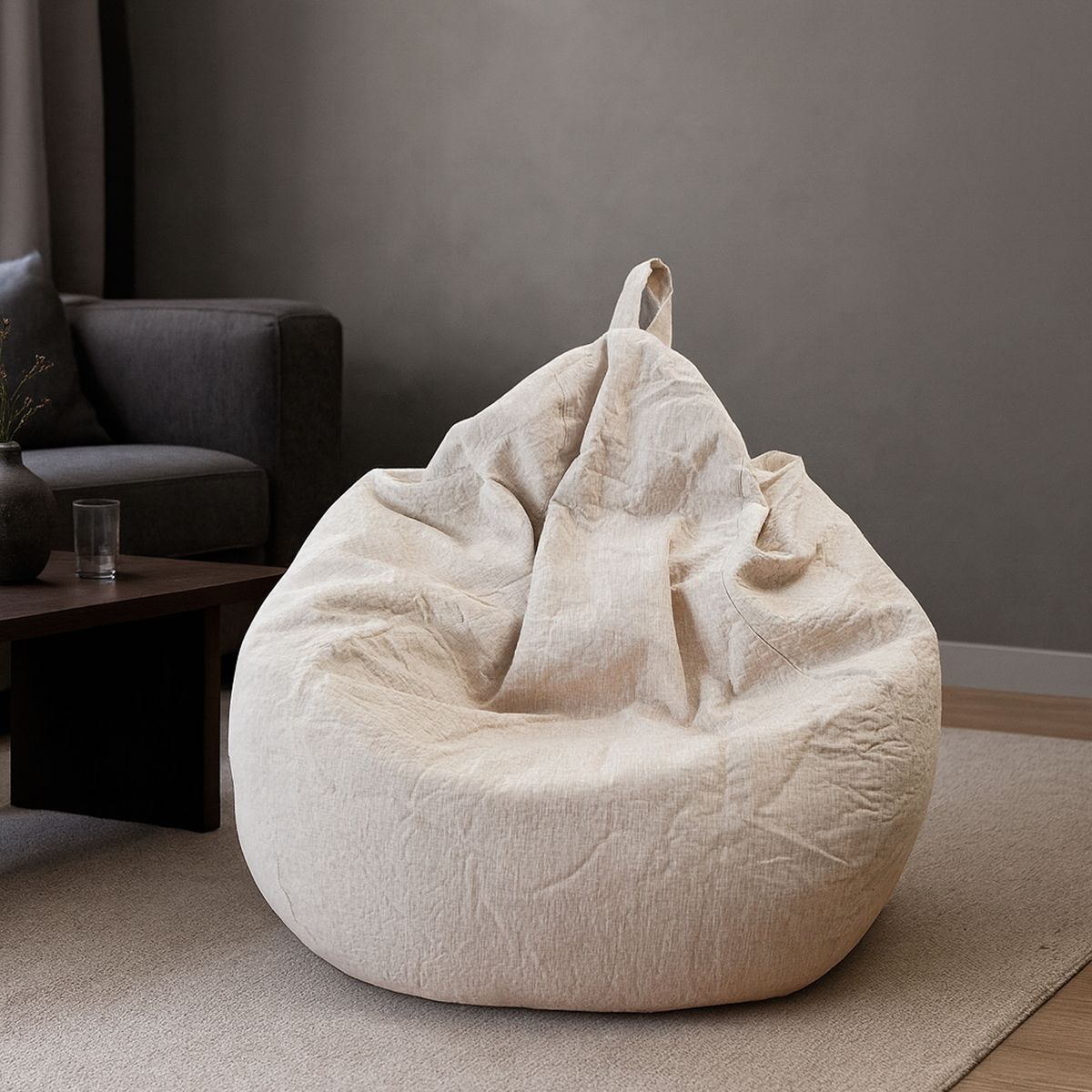 JOYTEK - Puff Pera de Lino talla XL 120x80 Caquis