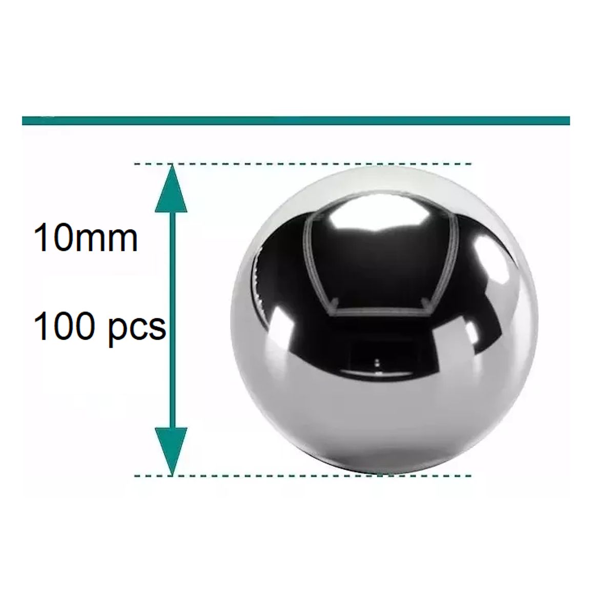 GENERICO - Bolas de Acero 10mm para Resortera Honda De Caza 100 pcs