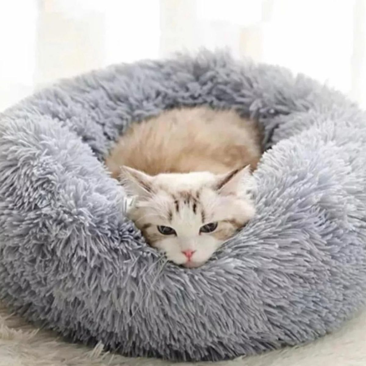 GENERICO - Cama De Felpa 50cm Para Mascotas Para Invierno Gris Claro