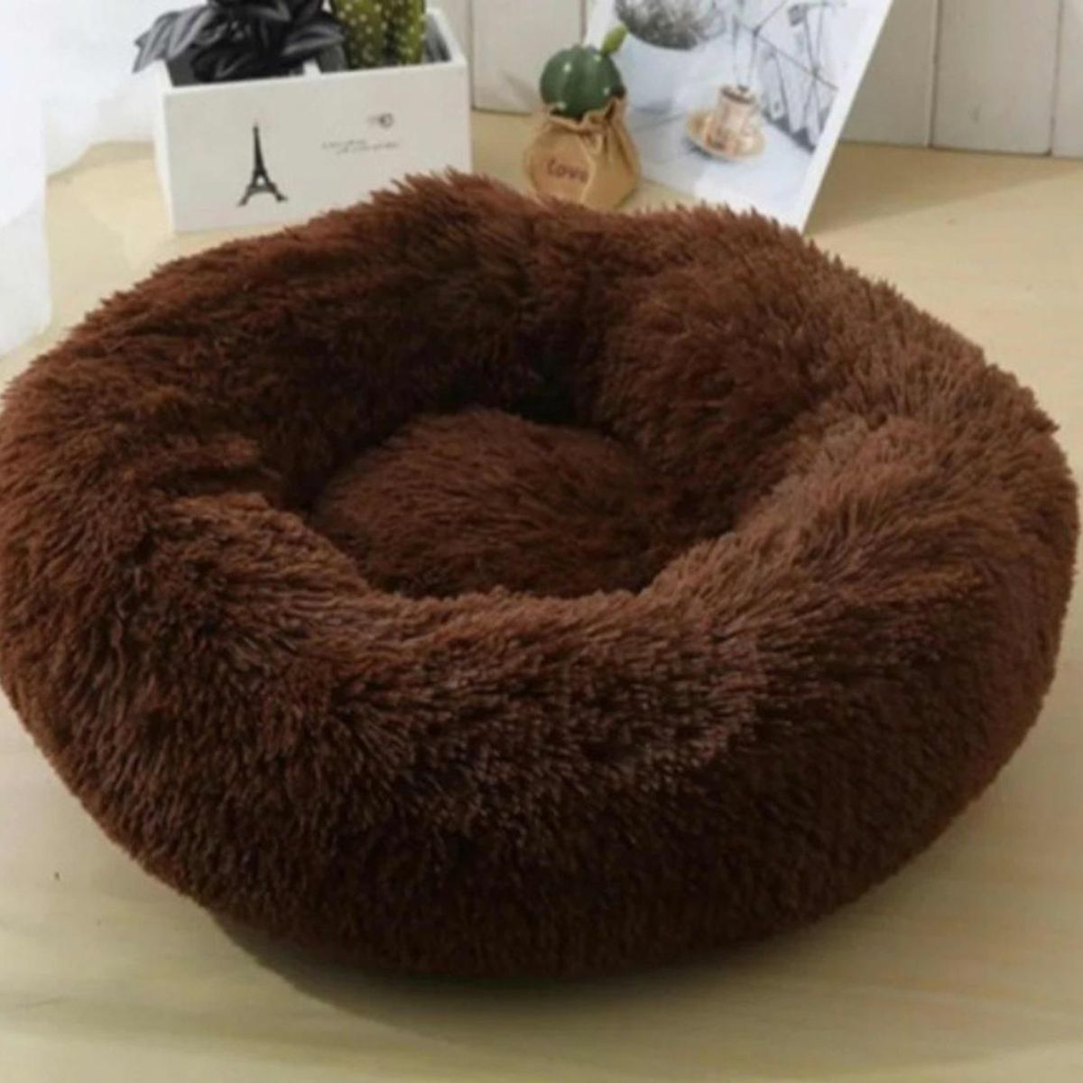 GENERICO - Cama De Felpa 50cm Para Mascotas Ideal Para Invierno Cafe