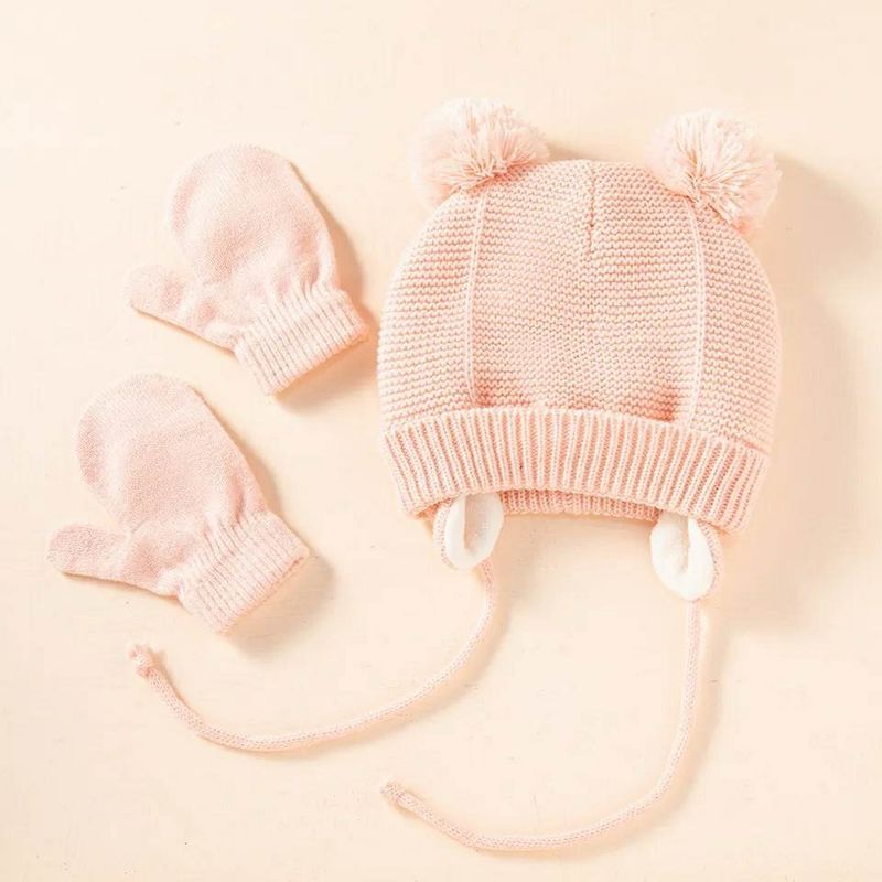 GENERICO - Set gorro y guantes para bebe 2 meses a 12 meses..