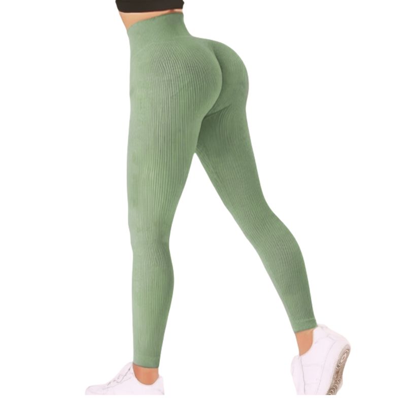 MPROPIA - Calza Acanalada Mujer Verano Tiro Alto Yoga Gym 8010