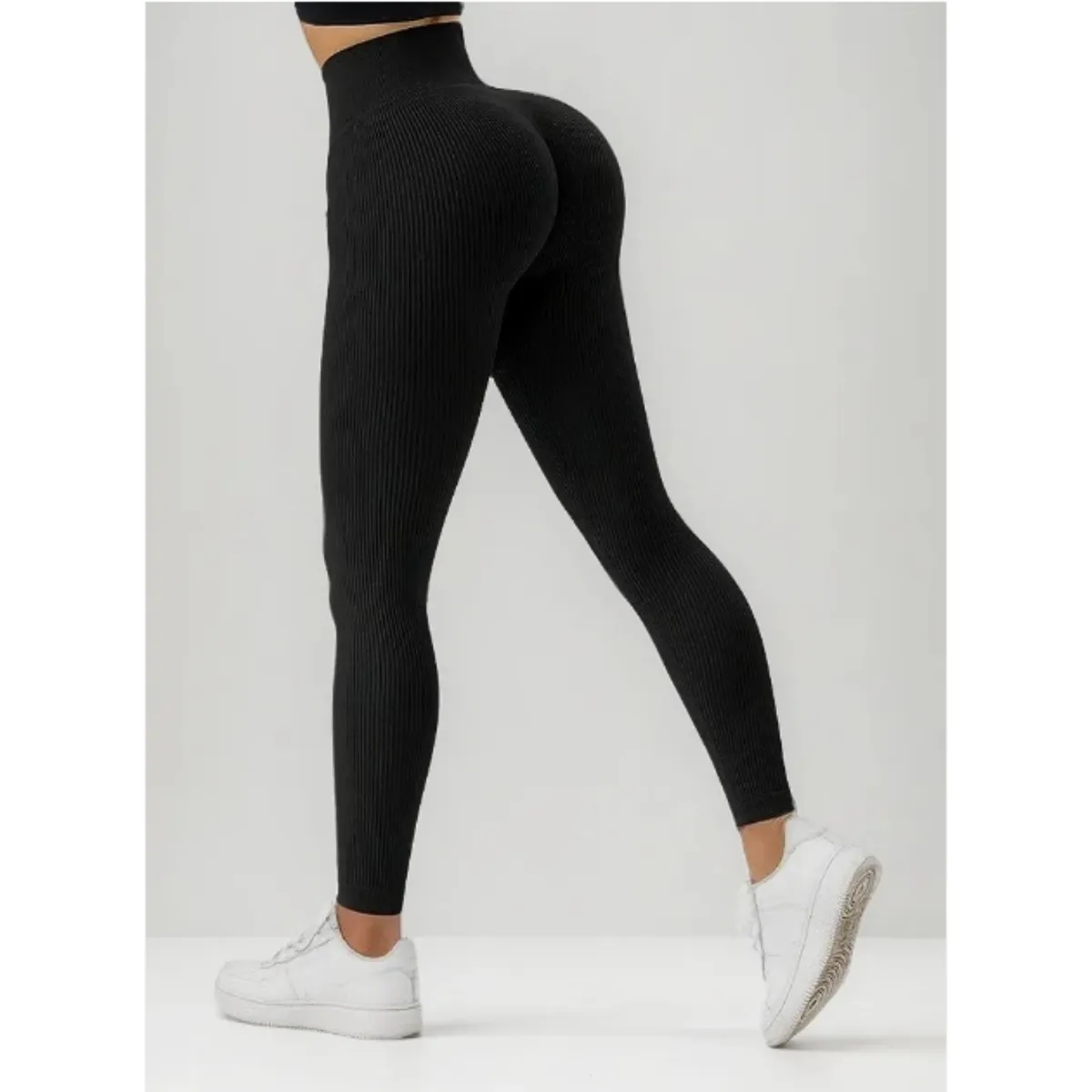 LIKE SHOP - Calza Acanalada Mujer Verano Tiro Alto Yoga Gym 8010
