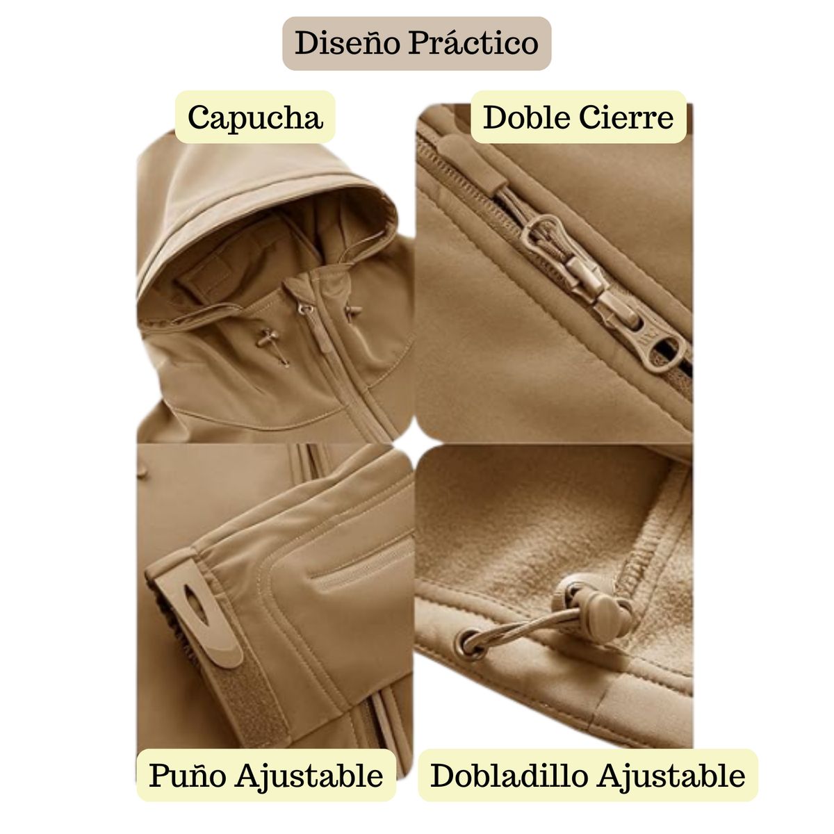 EKOL TACTICA MILITAR - Chaqueta Softshell Tactica Militar Con Capucha Impermeable