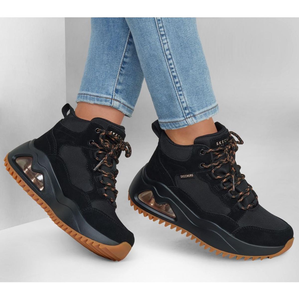 SKECHERS - Zapatilla Mujer Uno Peaks Street Hikes Negro Skechers