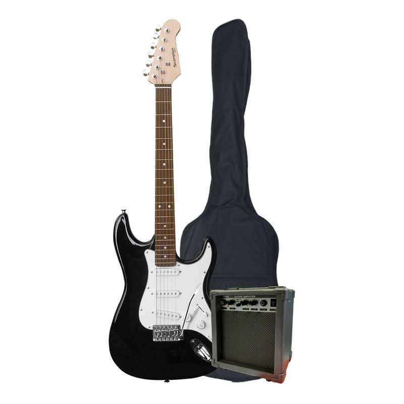 SCORPION - PACK GUITARRA ELECTRICA NEGRO PAC-10BK SCORPION