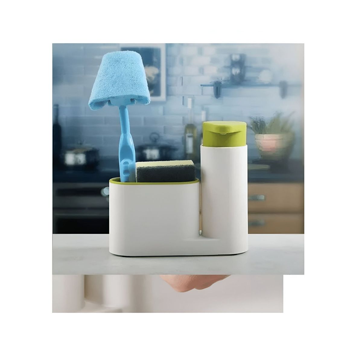 GENERICO - Dispensador Jabon Liquido Lavalozas Lavaplatos Porta Esponja