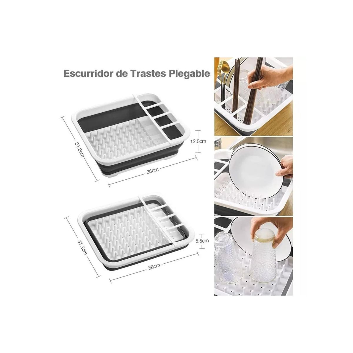 GENERICO - Escurridor de Trastes Platos Plegable Organizacion Cocina.