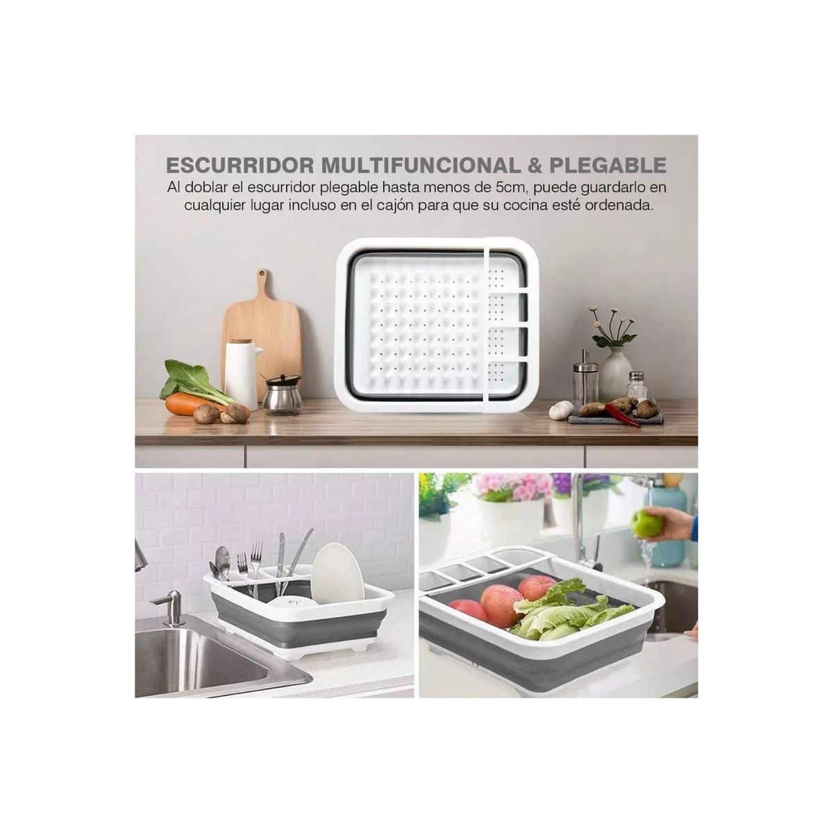 GENERICO - Escurridor de Trastes Platos Plegable Organizacion Cocina.