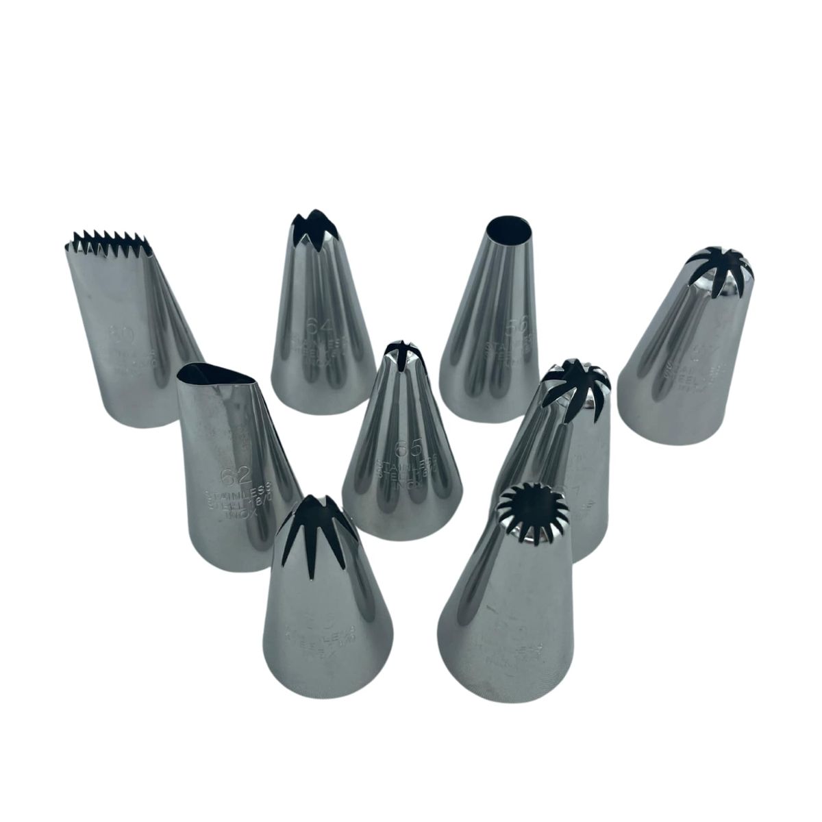 GENERICO - Set De 9 Boquillas Grandes N° 565760616263646566