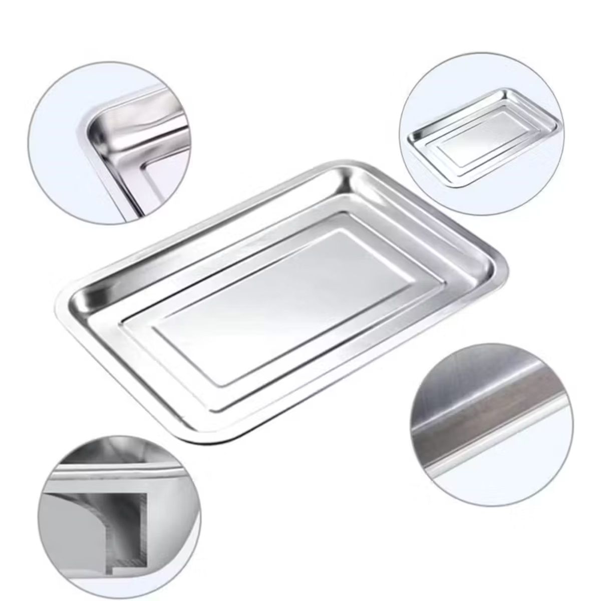 GENERICO - Bandeja Profunda Horno Parrilla Acero Multiuso 40 x 30cm