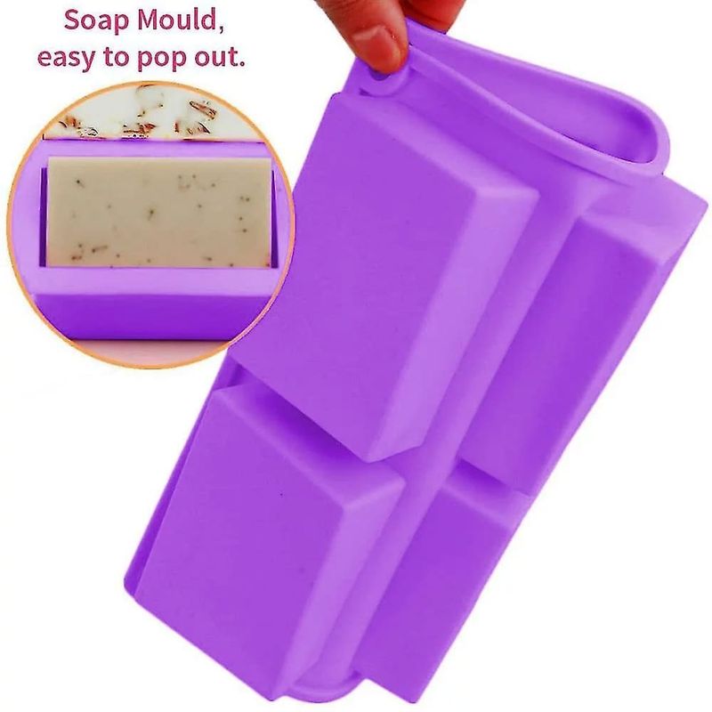 GENERICO - Molde De Silicona Reposteria Rectangular 6 Divisiones Color Morado