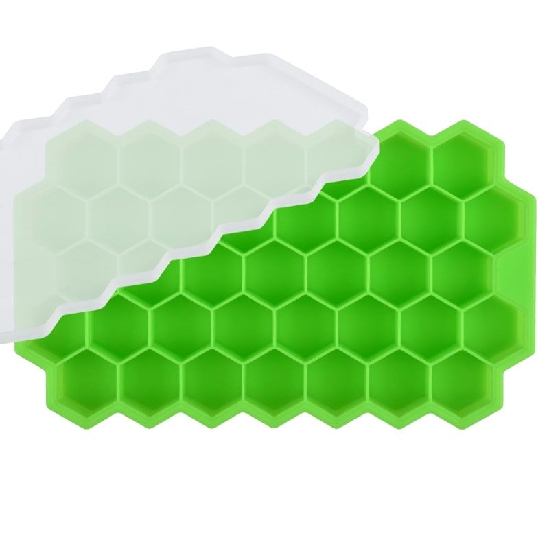 GENERICO - Bandeja Silicona Hexagonos De Hielo Molde Hielera Verde