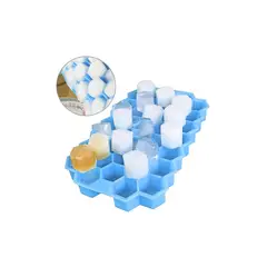 GENERICO - Bandeja Silicona Hexagonos De Hielo Molde Hielera Celeste