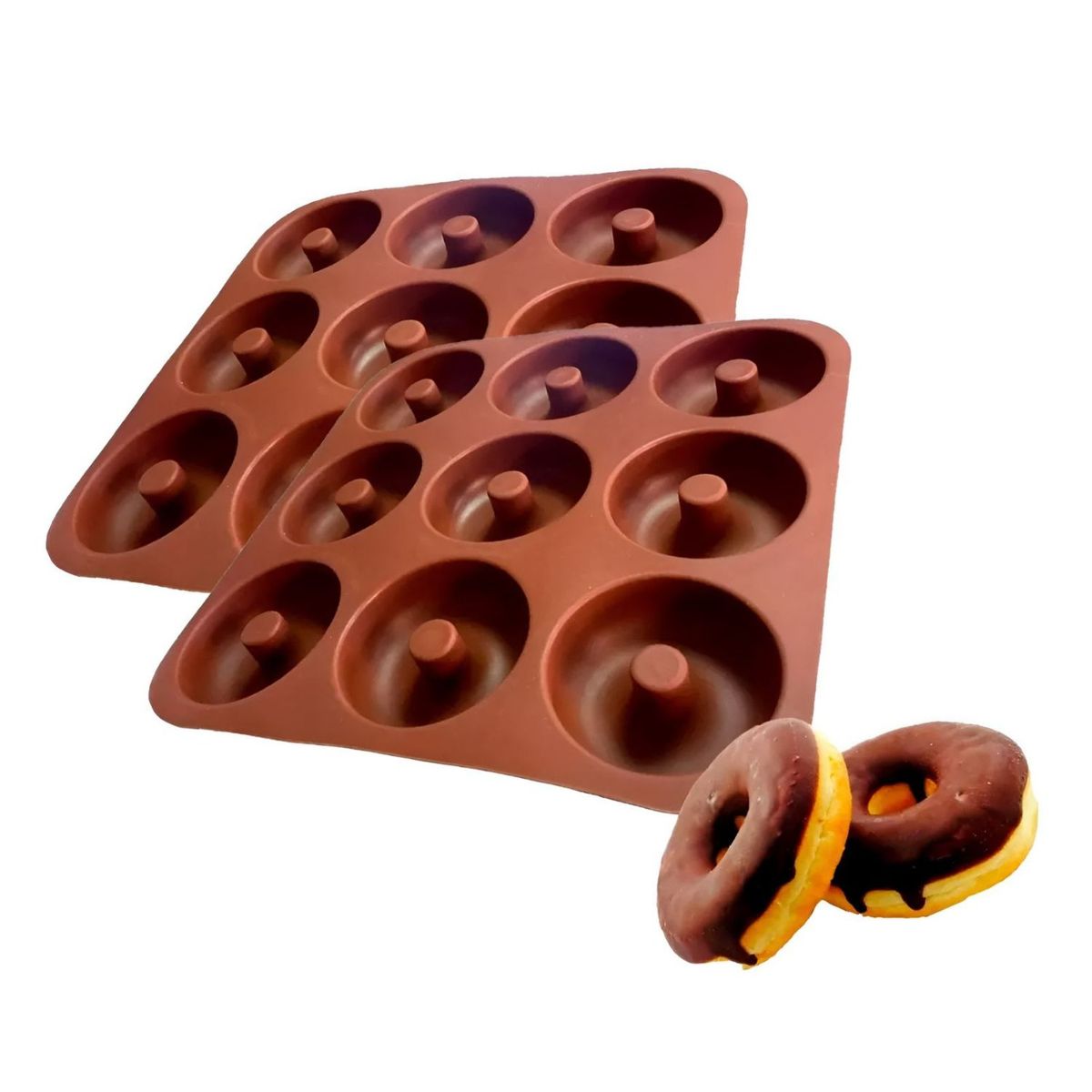 GENERICO - Moldes Silicona Donas Moldes De Silicona Donut Molde Dona Marron.