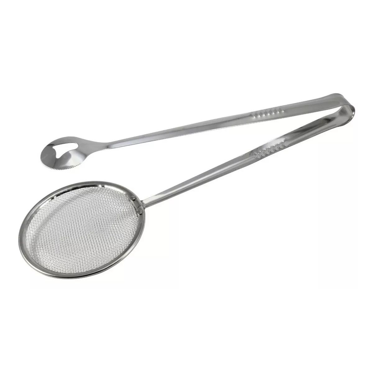 GENERICO - Pinzas Con Colador Para Frituras Acero Cocina