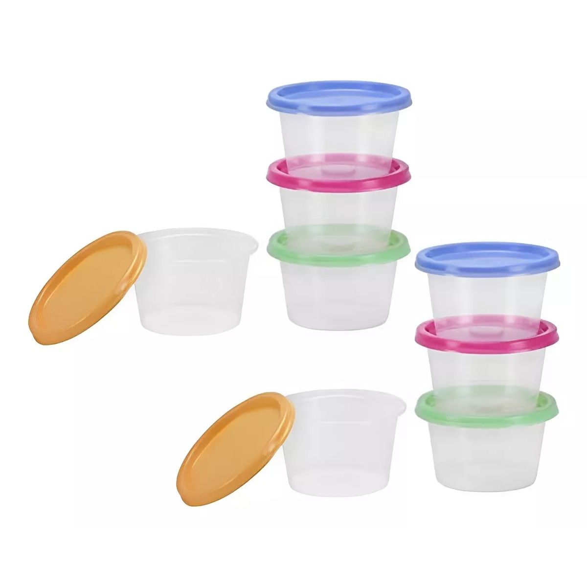 GENERICO - Set De 8 Mini Contenedores Redondos 85ml Multiuso Cocina hogar