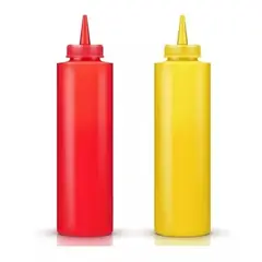 GENERICO - Set 2 Pote 16cm Salsas Dispensador Ketchup Mostaza Para Salsa