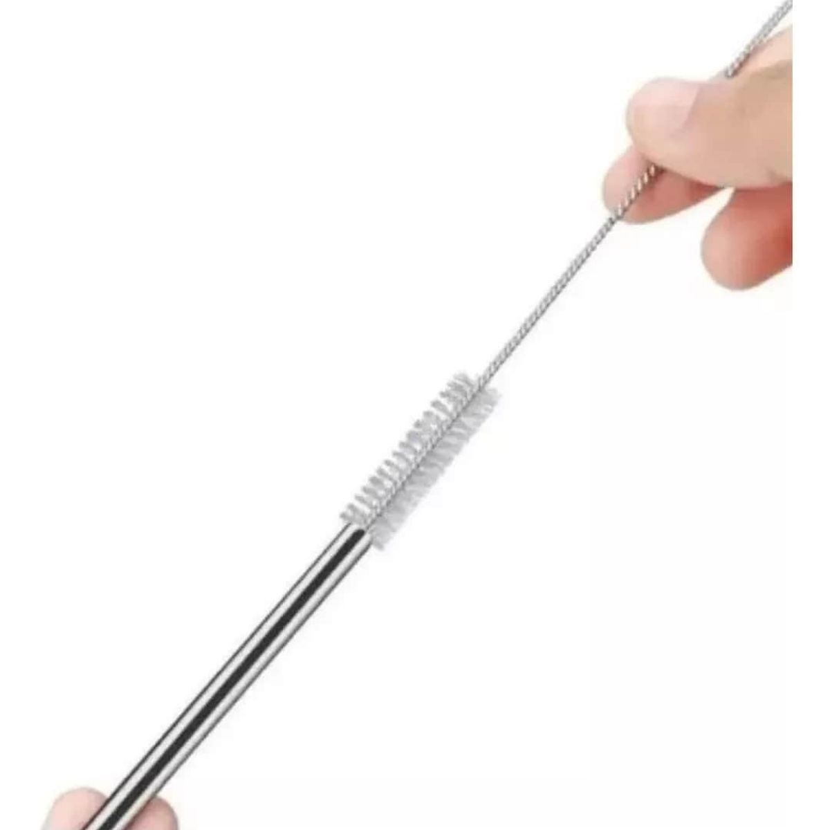 GENERICO - Set 4 Bombillas Reutilizables Con Cepillo Ecologico Cocina Tragos