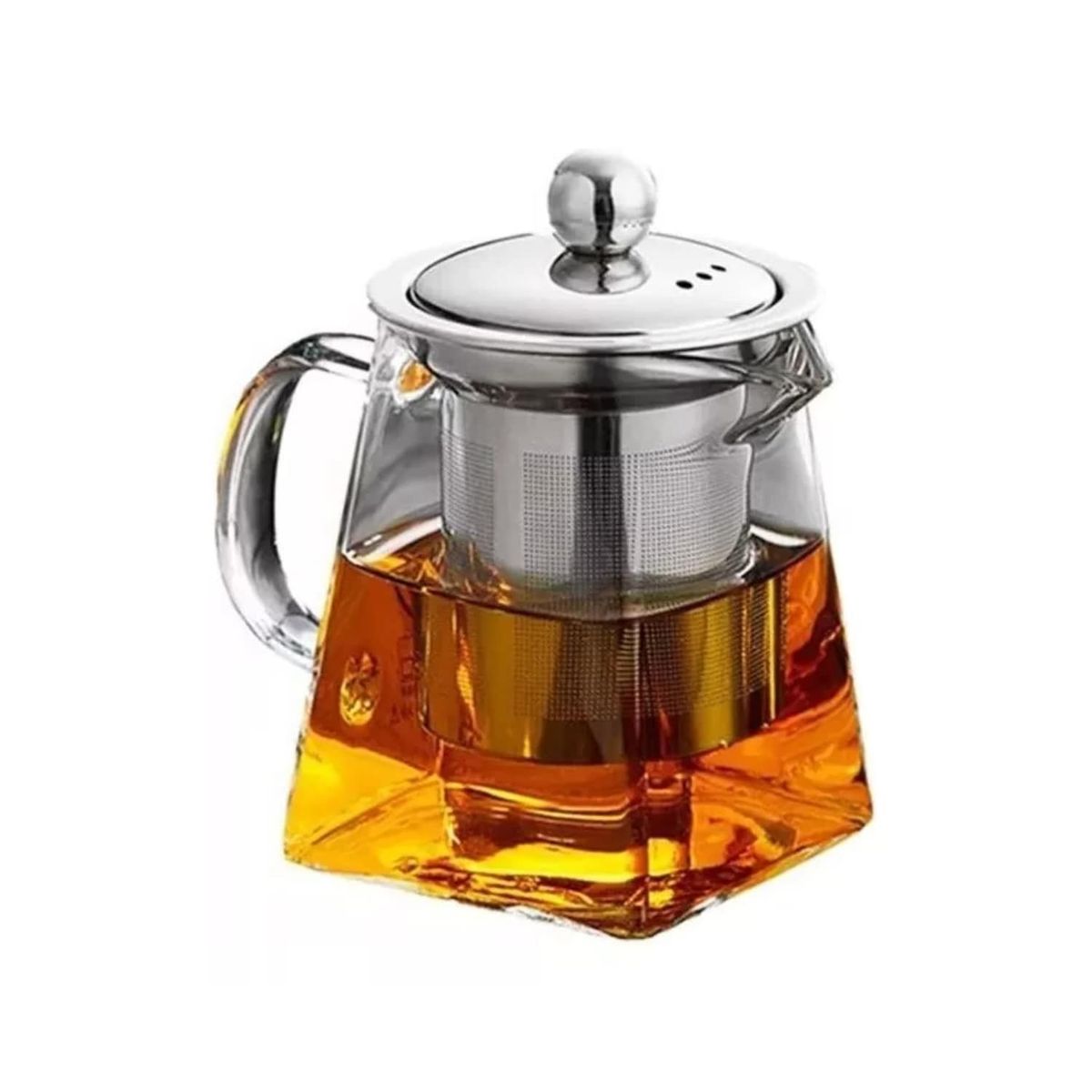 GENERICO - Tetera Infusora De Te Vidrio Cuadrado Piramide 550 ml Infusiones