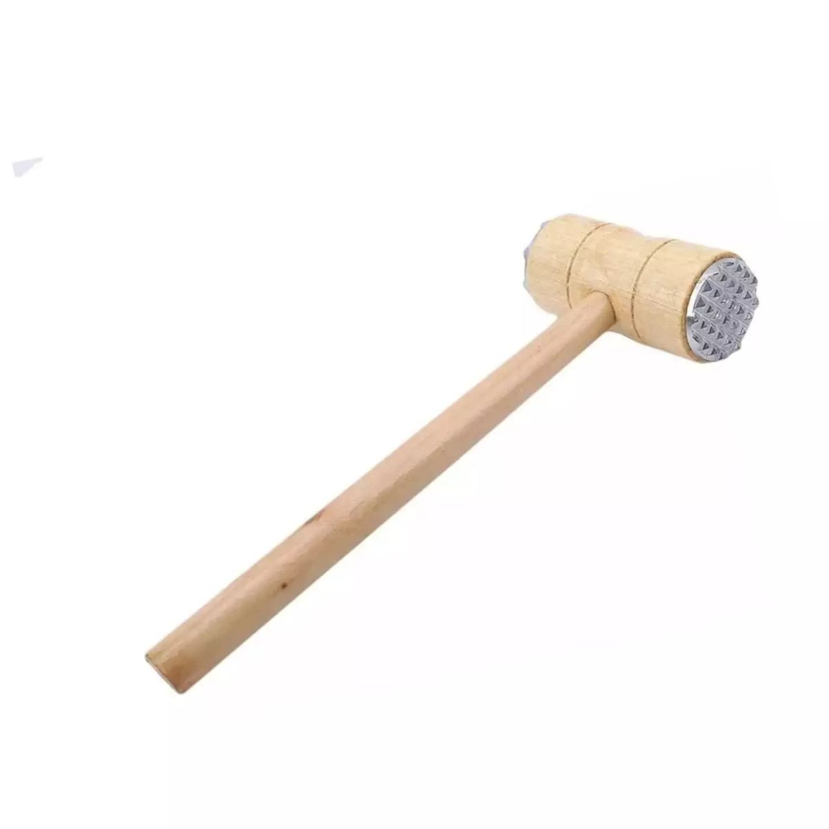 GENERICO - Martillo Ablandador De Carne Doble Cara Mango Madera Cocina