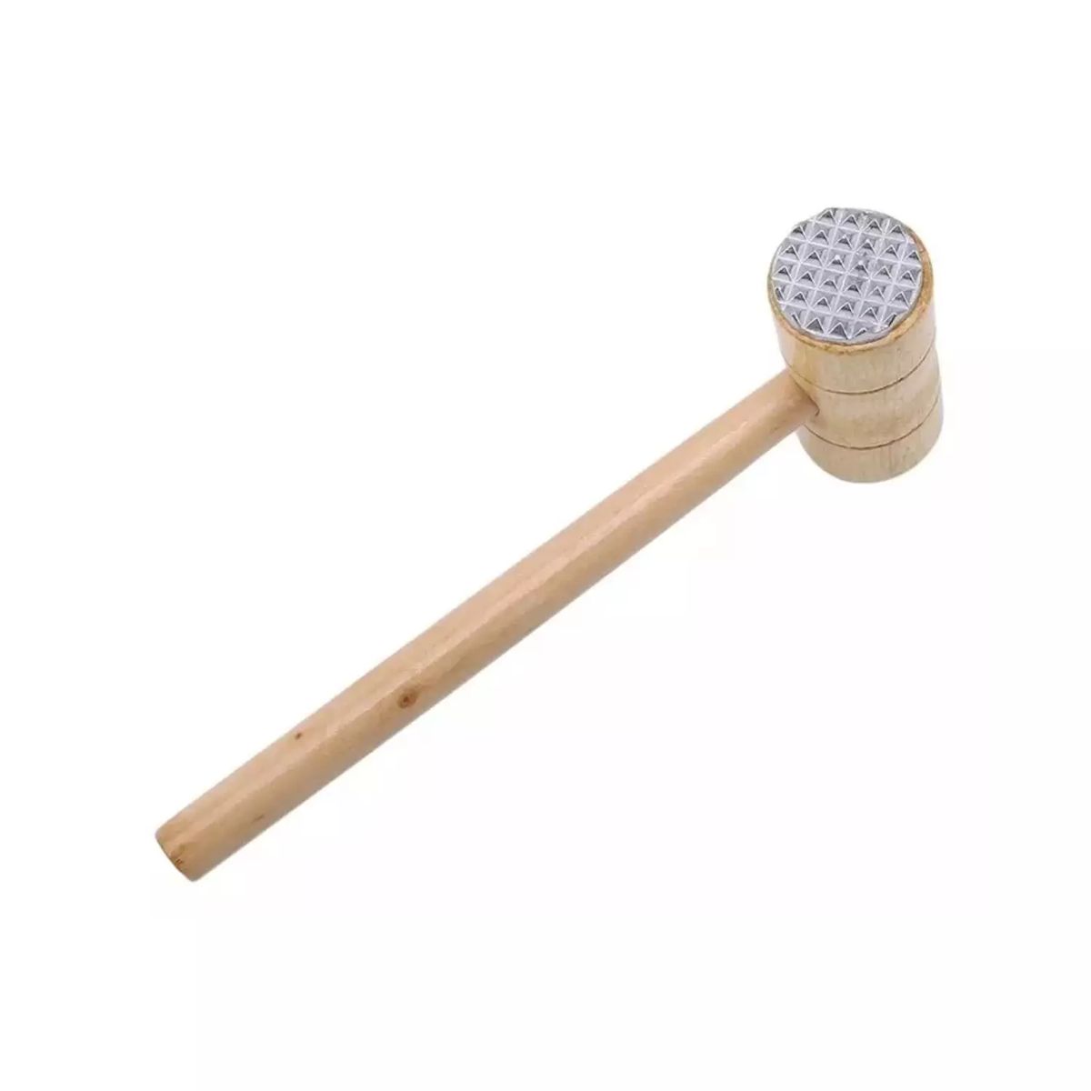 GENERICO - Martillo Ablandador De Carne Doble Cara Mango Madera Cocina