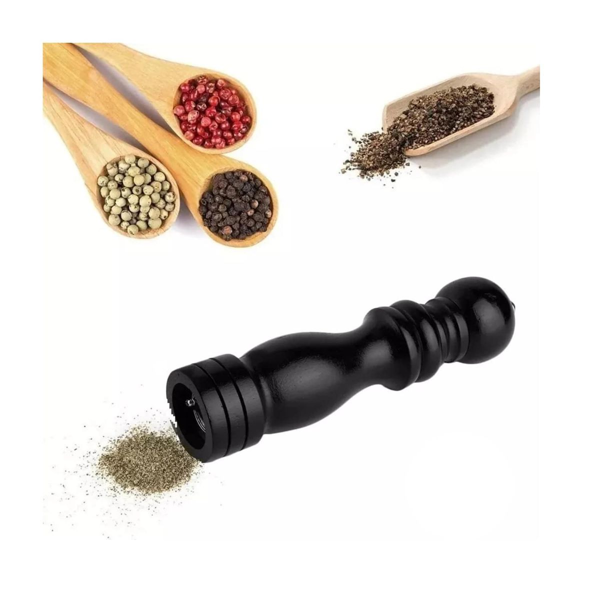 GENERICO - Molinillo Manual Dispensador Sal Pimienta 20cm Accesorio Cocina