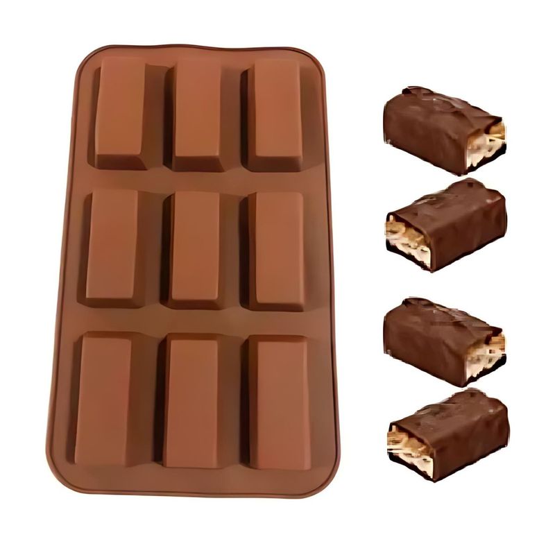 GENERICO - Molde Para 9 Chocolates Barra Cereal Silicona Reposteria Cocina