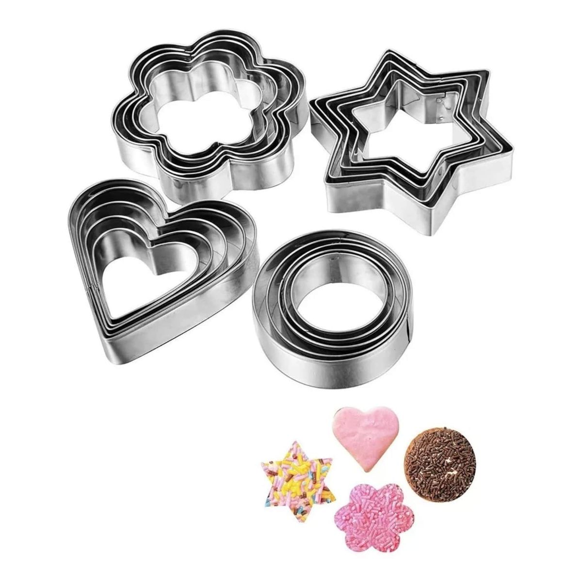 GENERICO - Set 12 Moldes Cortador Para Galletas Moldes Reposteria Cocina