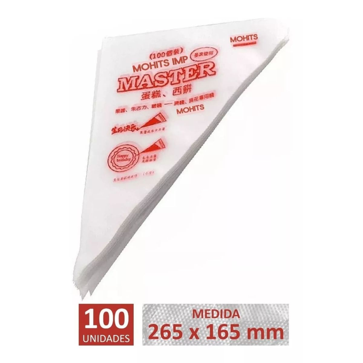 GENERICO - Set 100 Mangas Desechables Para Reposteria Pasteleria 28cm