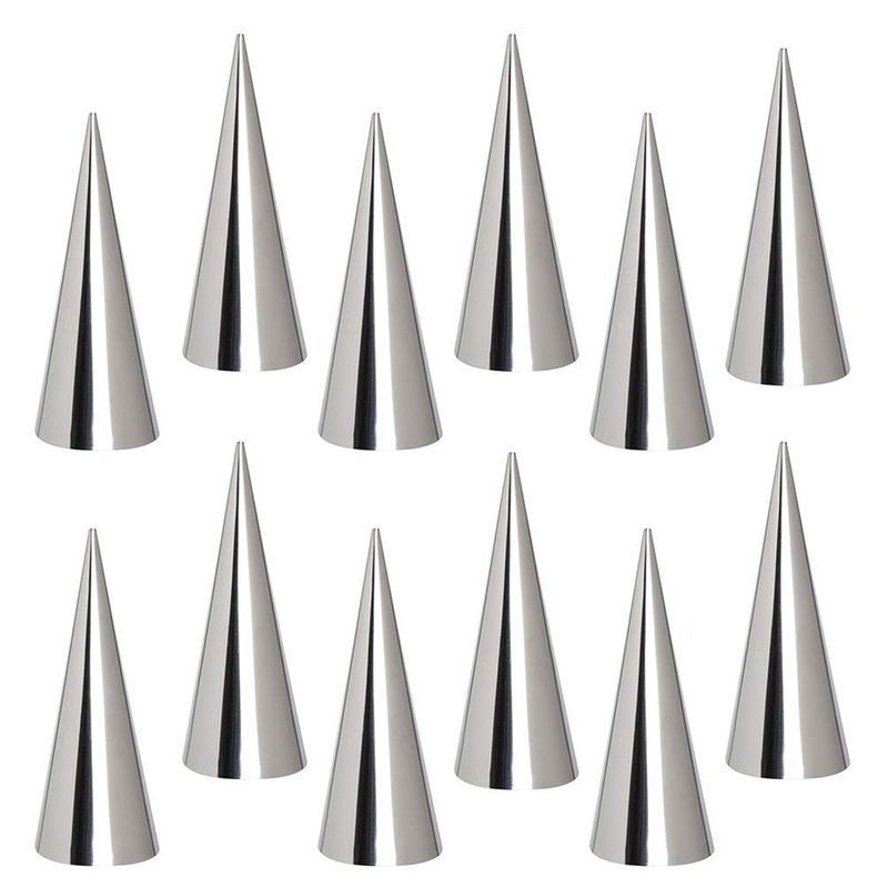 GENERICO - Set de 18 Moldes con Forma de Cono para Cannolis y Croissants.