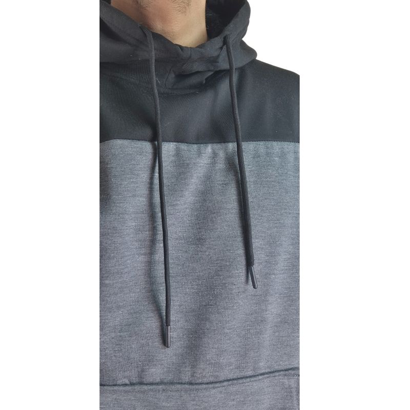 MPROPIA - Polerón Canguro Hombre Invierno Frisado Con Gorro Bi-Color 0220