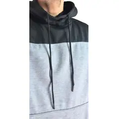 MPROPIA - Polerón Canguro Hombre Invierno Frisado Con Gorro Bi-Color 0220