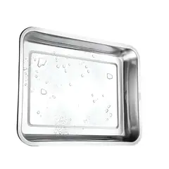 GENERICO - Bandeja Multiuso Rectangular de Acero para Horno 32x22 cm