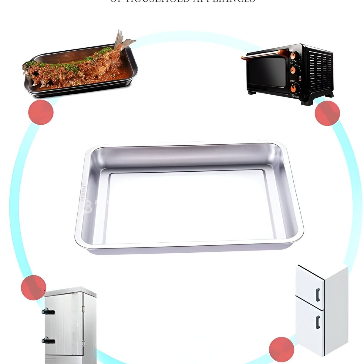 GENERICO - Bandeja Rectangular Profunda de Acero para Horno 50x35 cm