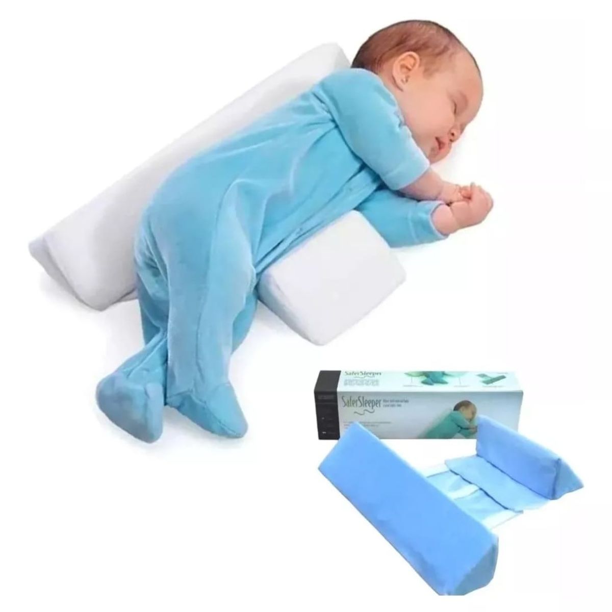 GENERICO - Cojín Antivuelco Bebe  Safer Sleepers CELESTE