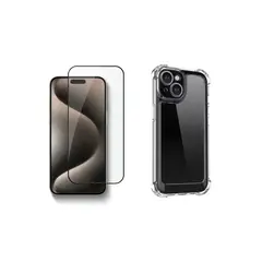 GENERICO - Carcasa Reforzada + Lamina de Vidrio Templado para iPhone 15 Plus