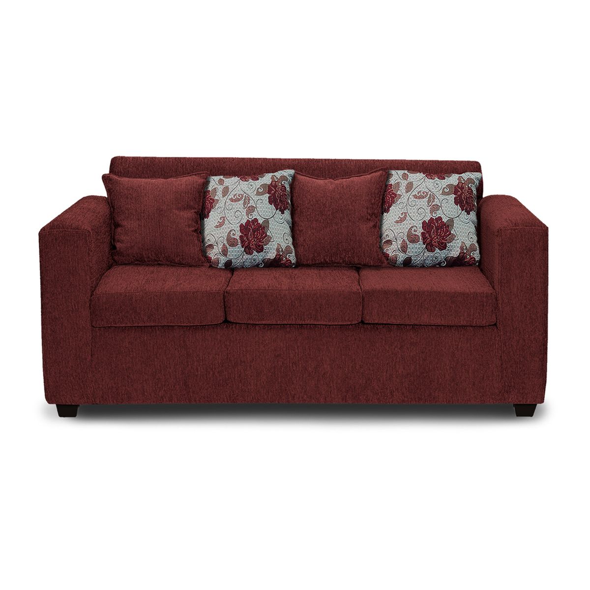 ADONIS LEUDH - Sofá 3 Personas Ezeiza Chenille Rojo