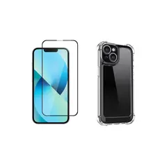 GENERICO - Carcasa Reforzada + Lamina de Vidrio Templado para iPhone 14 Plus.