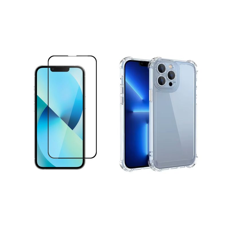 GENERICO - Carcasa Reforzada + Lamina de Vidrio Templado para iPhone 13 Pro