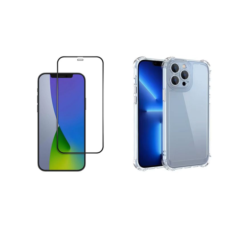 GENERICO - Carcasa Reforzada + Lamina de Vidrio Templado para iPhone 12 Pro Max.