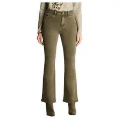 CURVI - Jeans Flare Color Lavado Verde