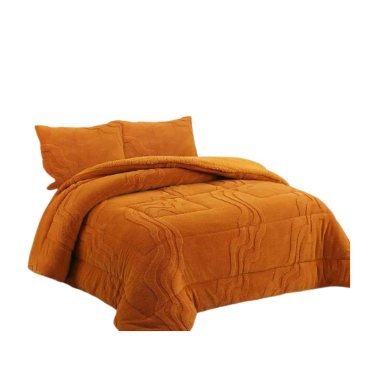GENERICO - Cobertor Chiporro con Relieve 2 Plazas - Mostaza Cataluña A10