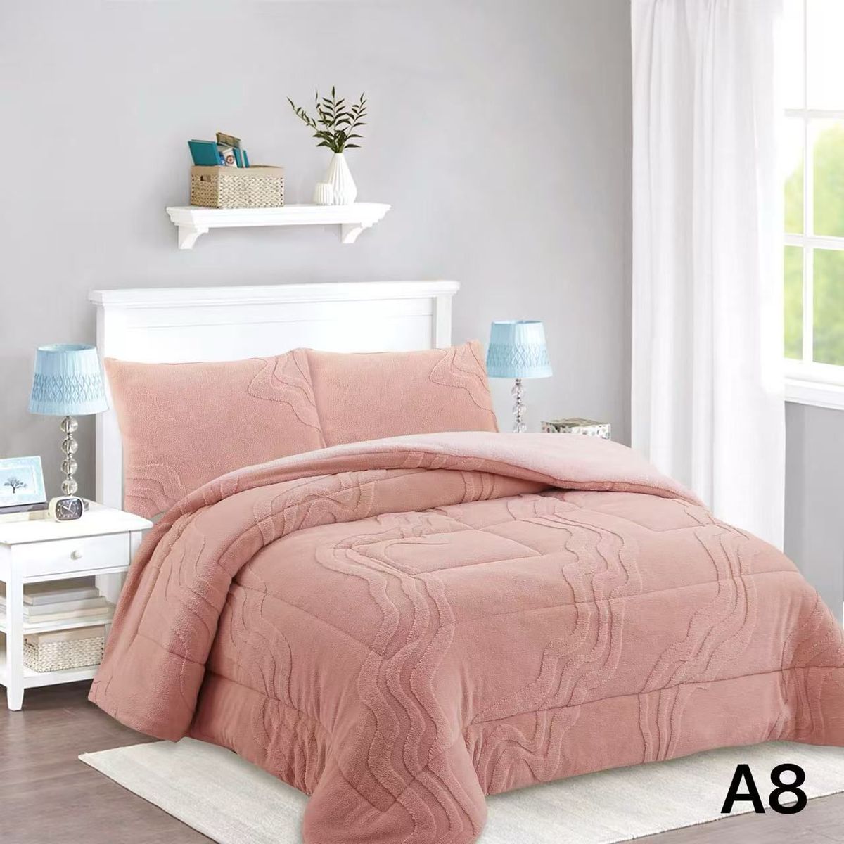 GENERICO - Cobertor Chiporro con Relieve 2 Plazas - Palo Rosa Salamanca A8