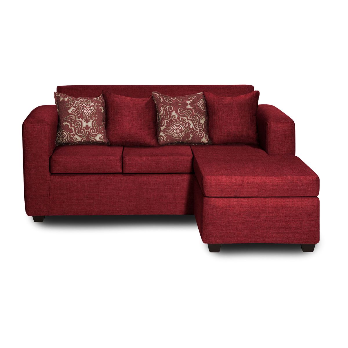 ADONIS LEUDH - Sofá Seccional Intercambiable Ezeiza Tela Lisa Burdeo